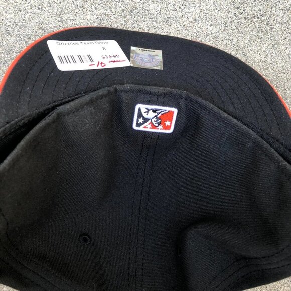 NEW ERA Fresno Grizzlies Minor League Fitted Hat 8 Men's 59Fifty Cap MiLB Black​ - Picture 5 of 7
